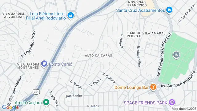 Mapa do bairro Alto Caiçaras, Belo Horizonte - MG