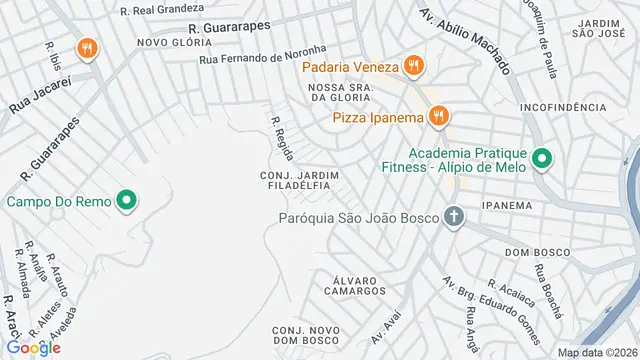 Mapa do bairro Álvaro de Camargo, Belo Horizonte - MG