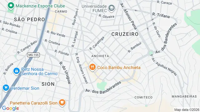 Mapa do bairro Anchieta, Belo Horizonte - MG