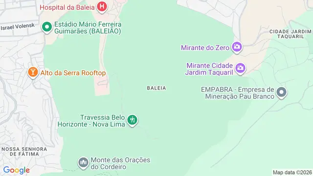 Mapa do bairro Baleia, Belo Horizonte - MG