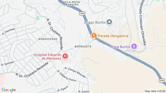 Mapa do bairro Bernadete (Barreiro), Belo Horizonte - MG