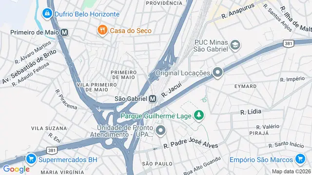 Mapa do bairro Boa Viagem, Belo Horizonte - MG