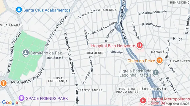 Mapa do bairro Bom Jesus, Belo Horizonte - MG