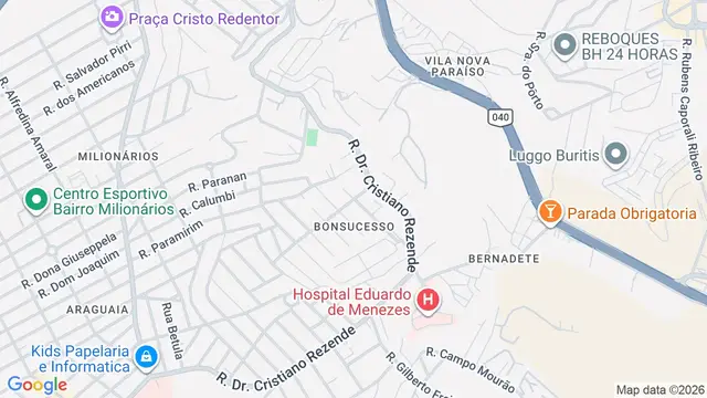 Mapa do bairro Bonsucesso, Belo Horizonte - MG