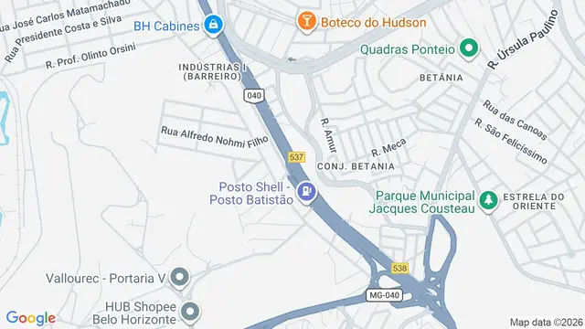 Mapa do bairro BR-040, Belo Horizonte - MG