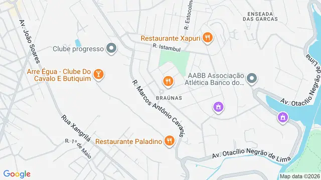 Mapa do bairro Braúnas, Belo Horizonte - MG