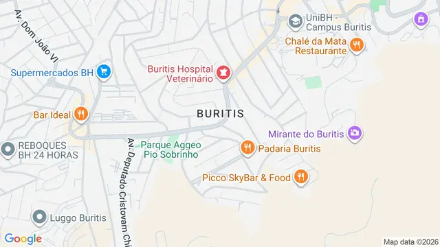 Mapa do bairro Buritis, Belo Horizonte - MG