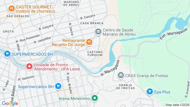 Mapa do bairro Caetano Furquim, Belo Horizonte - MG