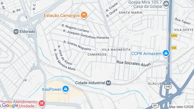 Mapa do bairro Camargos, Belo Horizonte - MG