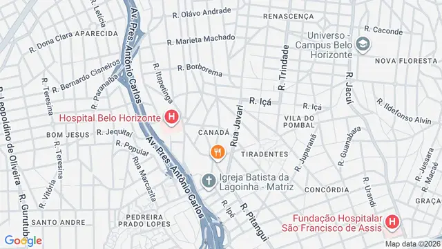 Mapa do bairro Canadá, Belo Horizonte - MG
