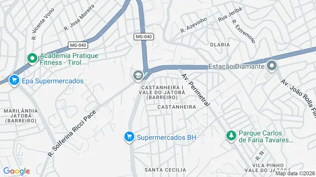 Mapa do bairro Castanheira I Vale do Jatobá (Barreiro), Belo Horizonte - MG