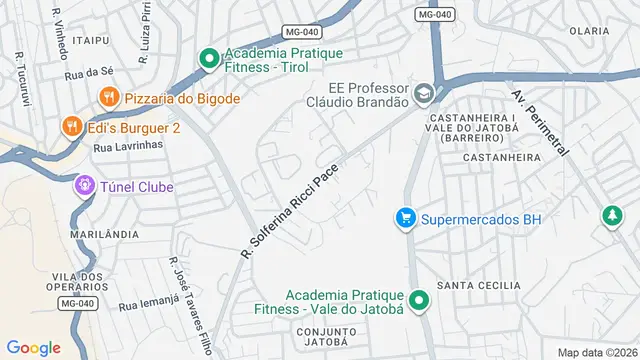 Mapa do bairro CDI Jatobá (Barreiro), Belo Horizonte - MG