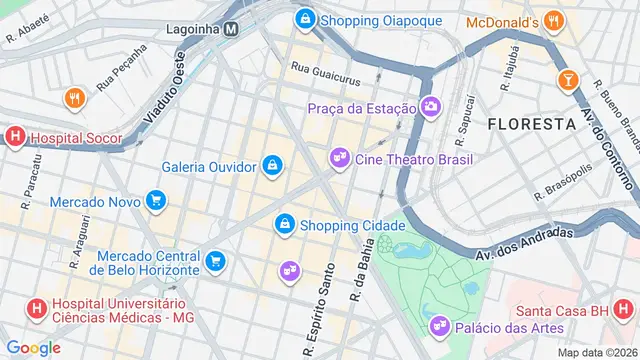 Mapa do bairro Centro, Belo Horizonte - MG