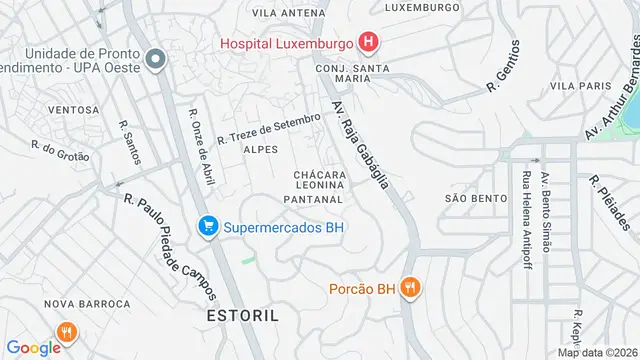 Mapa do bairro Chácara Leonina, Belo Horizonte - MG - Rua Onze de Dezembro