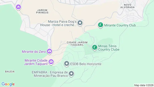 Mapa do bairro Cidade Jardim Taquaril, Belo Horizonte - MG