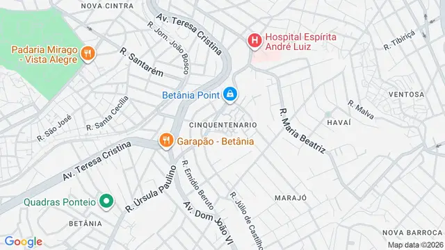 Mapa do bairro Cinquentenario, Belo Horizonte - MG