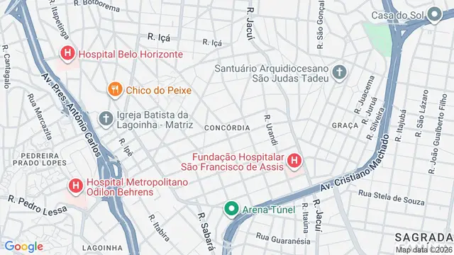 Mapa do bairro Concórdia, Belo Horizonte - MG