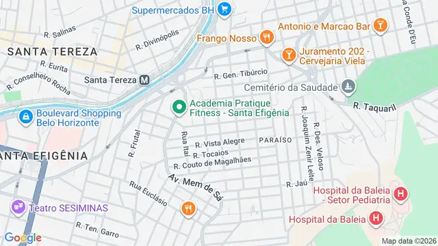 Mapa do bairro Cônego Pinheiro, Belo Horizonte - MG