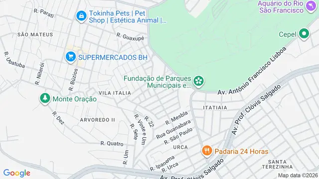 Mapa do bairro Conj. Confisco, Belo Horizonte - MG