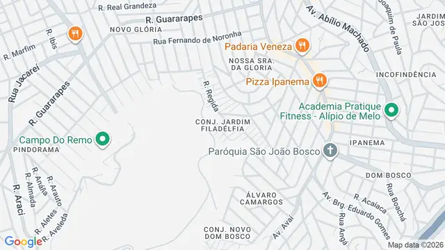 Mapa do bairro Conj. Jardim Filadélfia, Belo Horizonte - MG