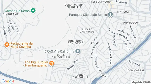Mapa do bairro Conjunto Novo Dom Bosco, Belo Horizonte - MG
