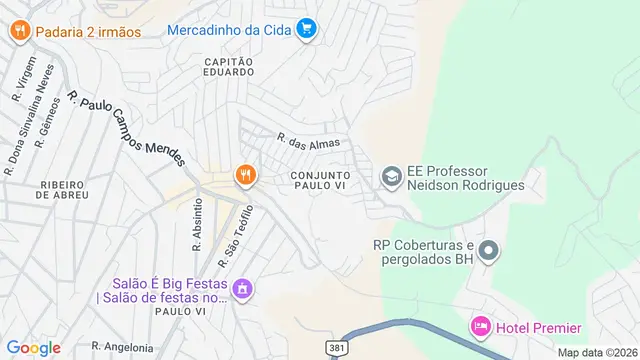 Mapa do bairro Conjunto Paulo VI, Belo Horizonte - MG