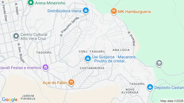 Mapa do bairro Conjunto Taquaril, Belo Horizonte - MG