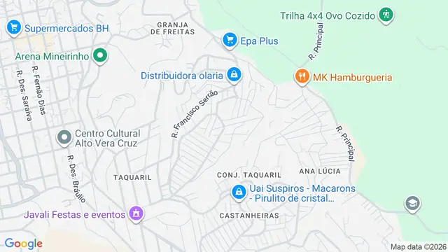 Mapa do bairro Coração de Jesus, Belo Horizonte - MG