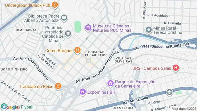 Mapa do bairro Coração Eucarístico, Belo Horizonte - MG