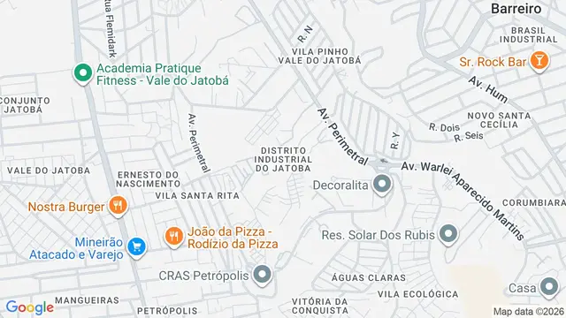 Mapa do bairro Distrito Industrial do Jatobá (Camilo Torres), Belo Horizonte - MG