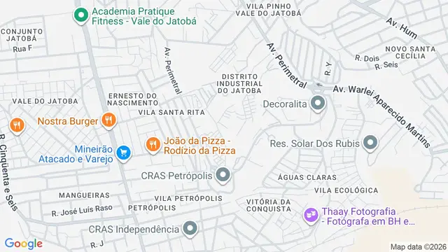 Mapa do bairro Distrito Industrial do Jatobá (Eliana Silva), Belo Horizonte - MG