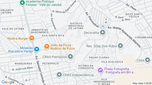 Mapa do bairro Distrito Industrial do Jatobá (Nelson Mandela), Belo Horizonte - MG