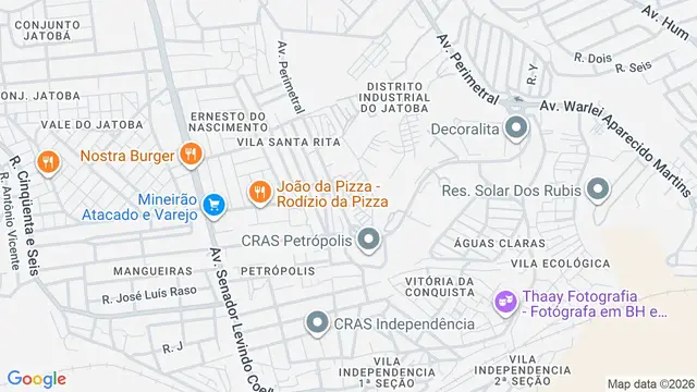 Mapa do bairro Distrito Industrial do Jatobá (Paulo Freire), Belo Horizonte - MG