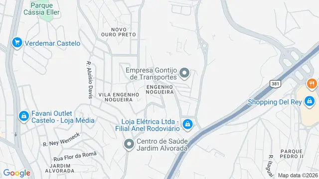 Mapa do bairro Engenho Nogueira, Belo Horizonte - MG
