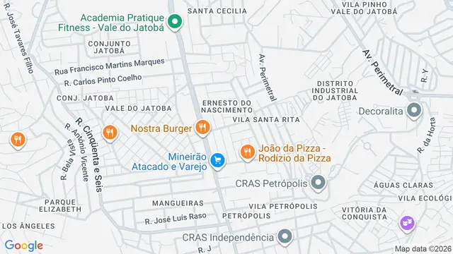 Mapa do bairro Ernesto do Nascimento, Belo Horizonte - MG