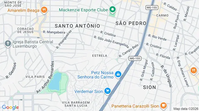 Mapa do bairro Estrela, Belo Horizonte - MG