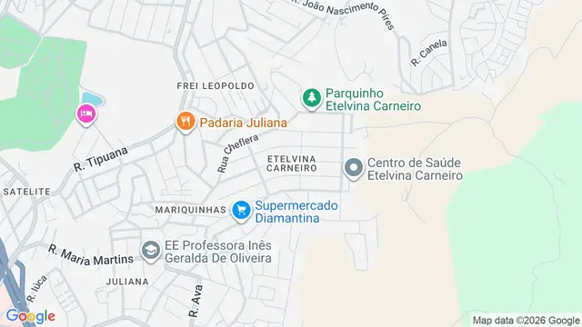 Mapa do bairro Etelvina Carneiro, Belo Horizonte - MG