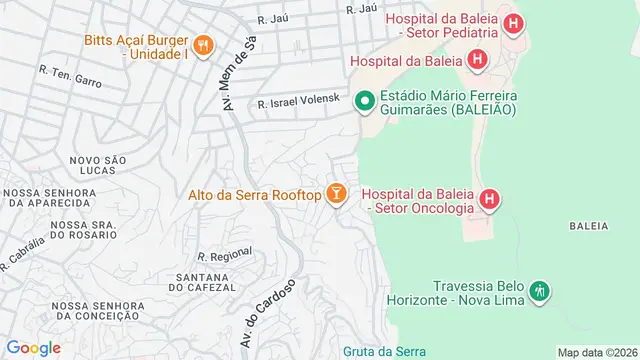 Mapa do bairro Fazendinha, Belo Horizonte - MG