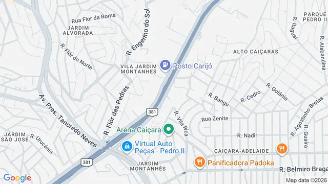 Mapa do bairro Fernão Dias, Belo Horizonte - MG