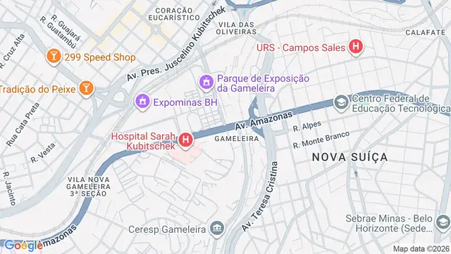 Mapa do bairro Gameleira, Belo Horizonte - MG
