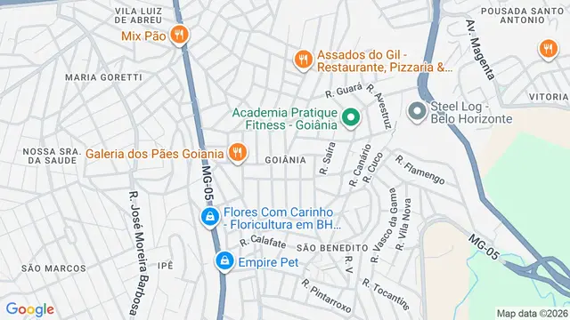 Mapa do bairro Goiânia, Belo Horizonte - MG