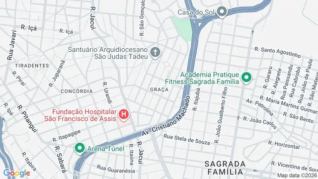 Mapa do bairro Graça, Belo Horizonte - MG