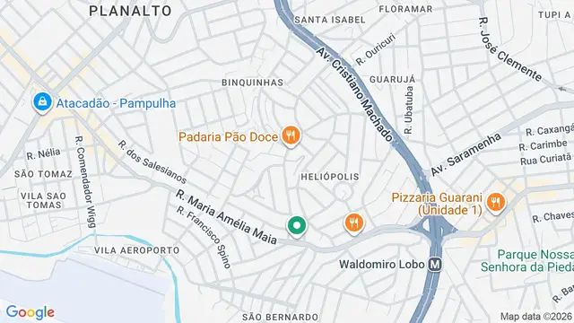 Mapa do bairro Heliópolis, Belo Horizonte - MG