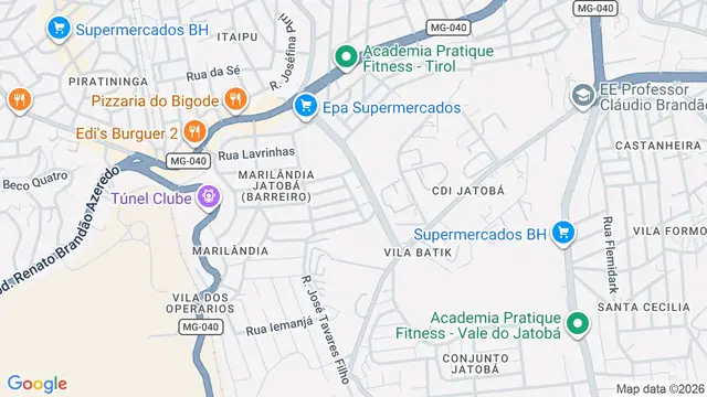 Mapa do bairro Imbaúbas, Belo Horizonte - MG