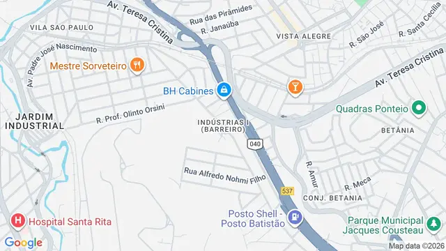 Mapa do bairro Indústrias I (Barreiro), Belo Horizonte - MG