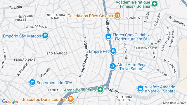 Mapa do bairro Ipê, Belo Horizonte - MG