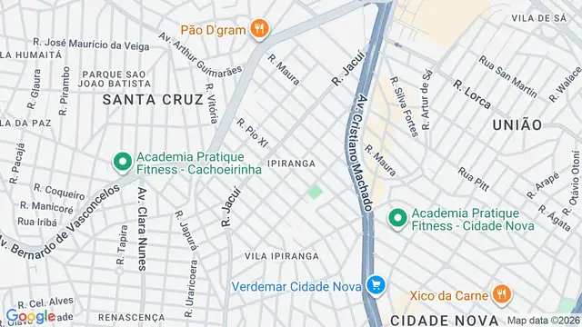 Mapa do bairro Ipiranga, Belo Horizonte - MG