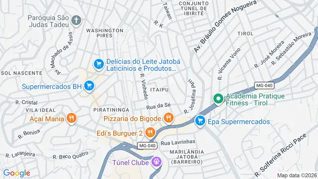 Mapa do bairro Itaipu, Belo Horizonte - MG