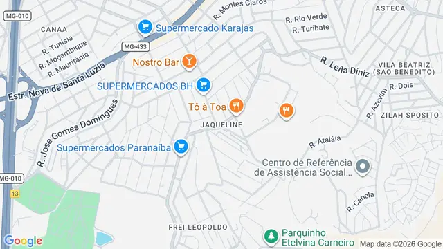Mapa do bairro Jaqueline, Belo Horizonte - MG
