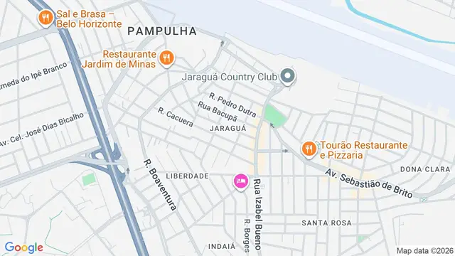 Mapa do bairro Jaraguá, Belo Horizonte - MG